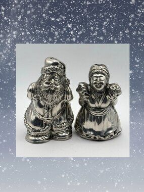Kirk Stieff pewter Santa and Mrs. Claus salt and pepper shakers (#716)